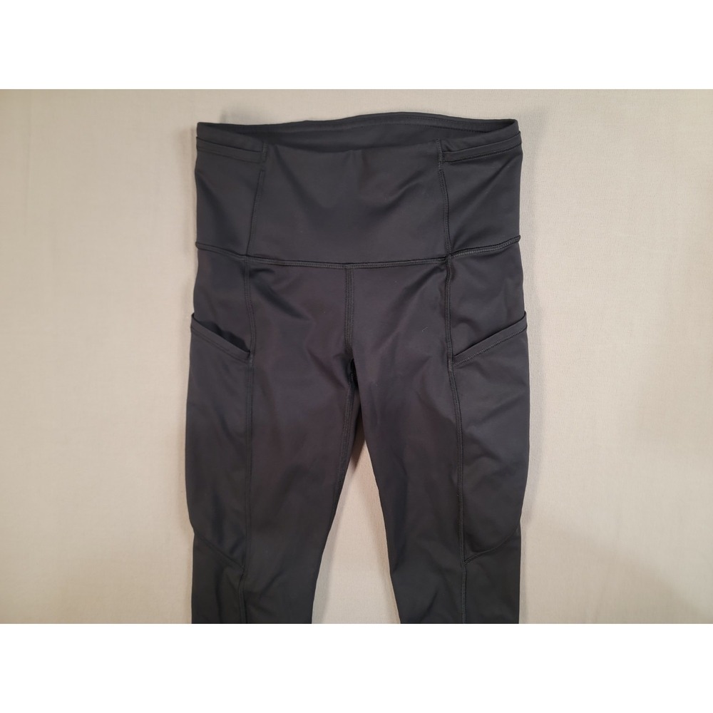 Lululemon Fast and Free High Rise Tights 25 Black Stretch Size 2 Drop In Pocket - Picture 5 of 10